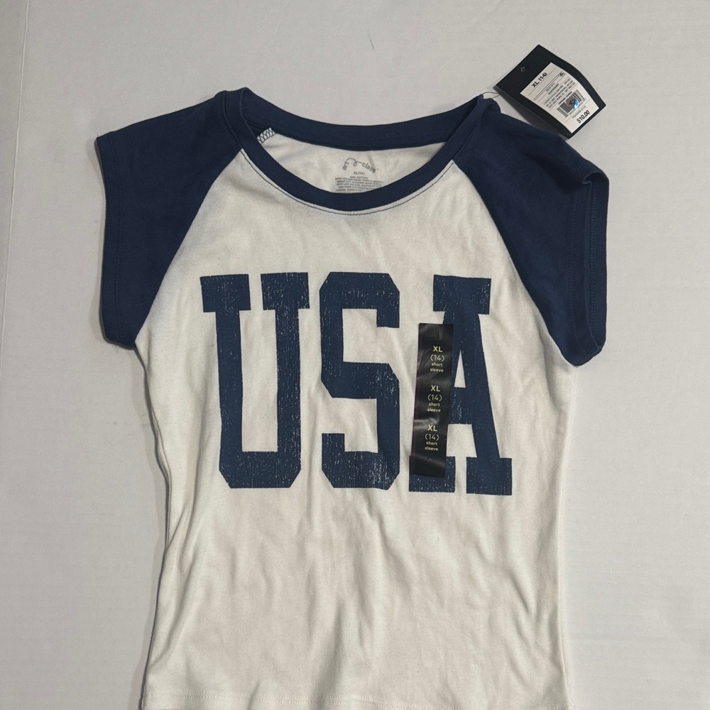 art class Navy and White USA Kids Tee